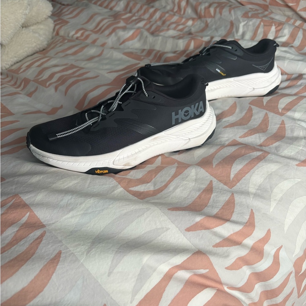 Hoka Women’s Transport Black and White Lightweight Running Shoes Size 9